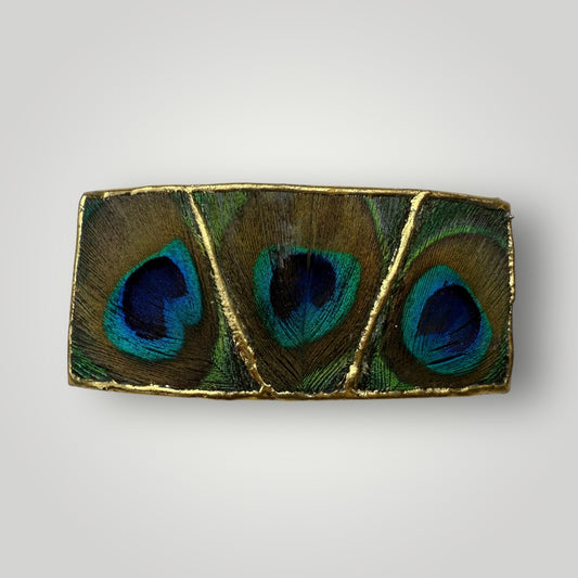Barrette Peacock's Feather Collection  | Handcrafted Feather art